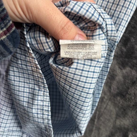 Mens Wrangler Hero Short Sleeve Button Down Shirt Blue White Plaid Large - Picture 6 of 7